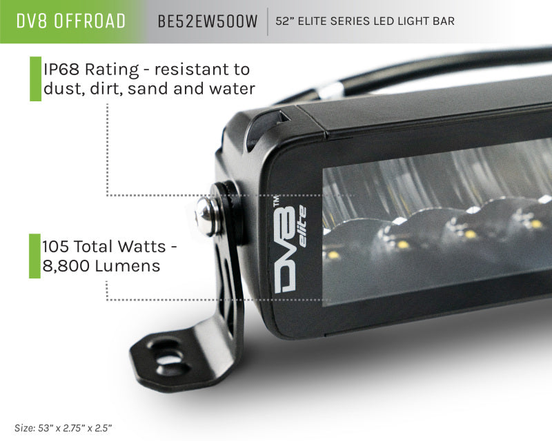 DV8 Offroad 52in Elite Series Light Bar 500W LED - Black-thumbmail-11