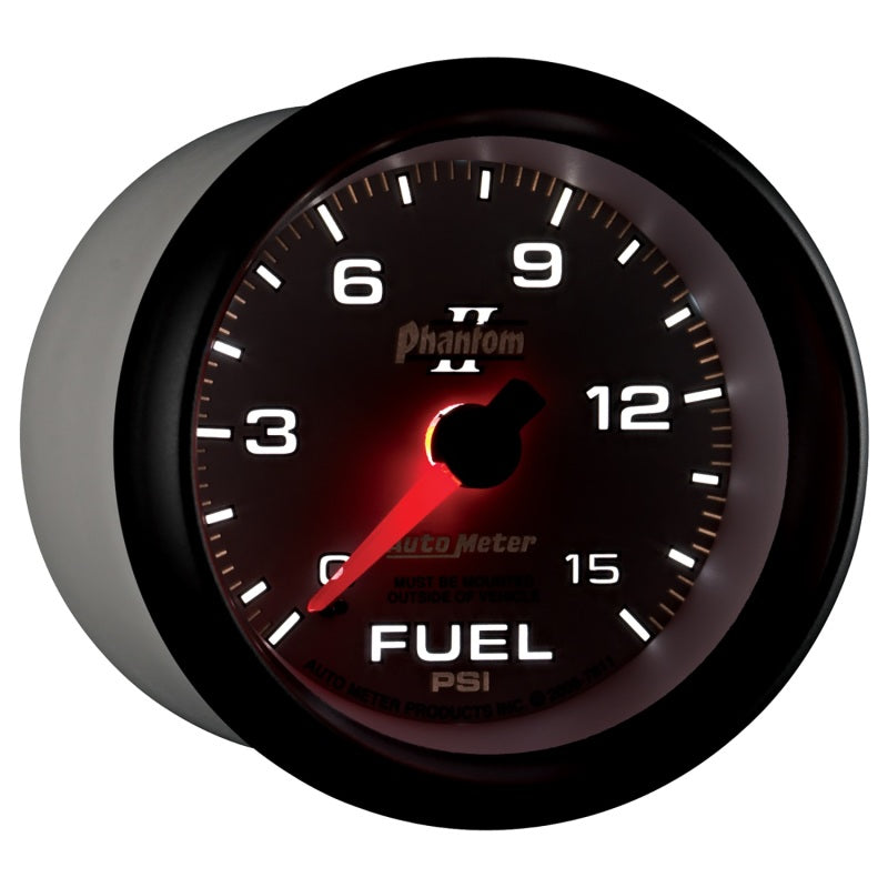 Autometer Phantom II 2-5/8in 0-15PSI Mechanical Fuel Pressure Gauge-thumbmail-5