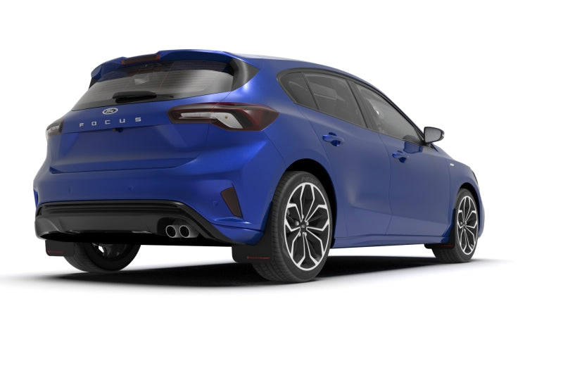 Rally Armor 19-22 Ford Focus ST MK4 (Hatch) Black UR Mud Flap w/ Red Logo-thumbmail-3
