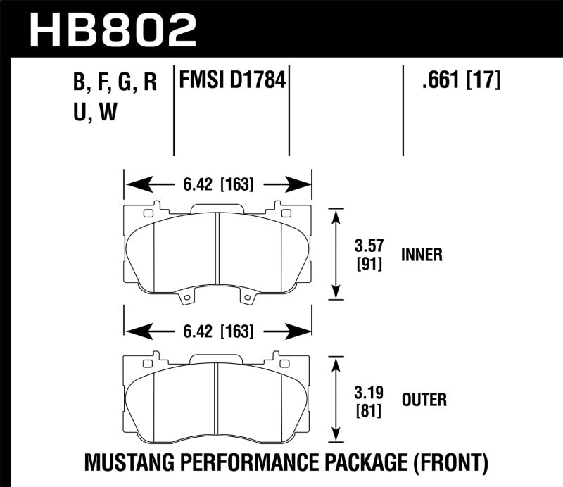 Hawk 15-17 Ford Mustang GT DTC-60 Race Front Brake Pads-thumbmail-4