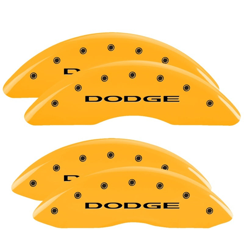 MGP 4 Caliper Covers Engraved Front & Rear With out stripes/Dodge Yellow finish black ch-thumbmail-2