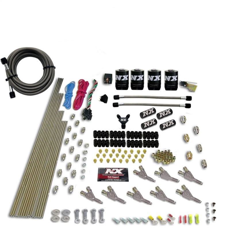 Nitrous Express Vortech Nozzle Nitrous Kit (200-500HP) Gas w/Dist Block & 4 Solenoids w/o Bottle-thumbmail-2
