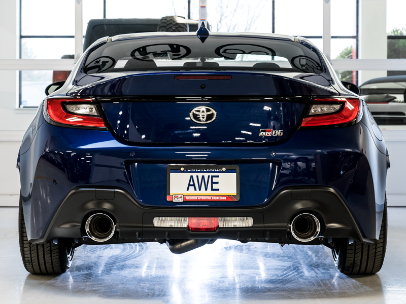 AWE Subaru BRZ/ Toyota GR86/ Toyota 86 Track Edition Cat-Back Exhaust- Chrome Silver Tips-thumbmail-10