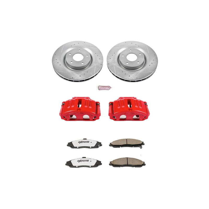 Power Stop 05-13 Chevrolet Corvette Front Z26 Street Warrior Brake Kit w/Calipers-thumbmail-1
