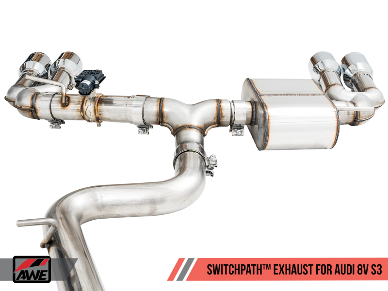AWE Tuning Audi 8V S3 SwitchPath Exhaust w/Chrome Silver Tips 102mm-thumbmail-9