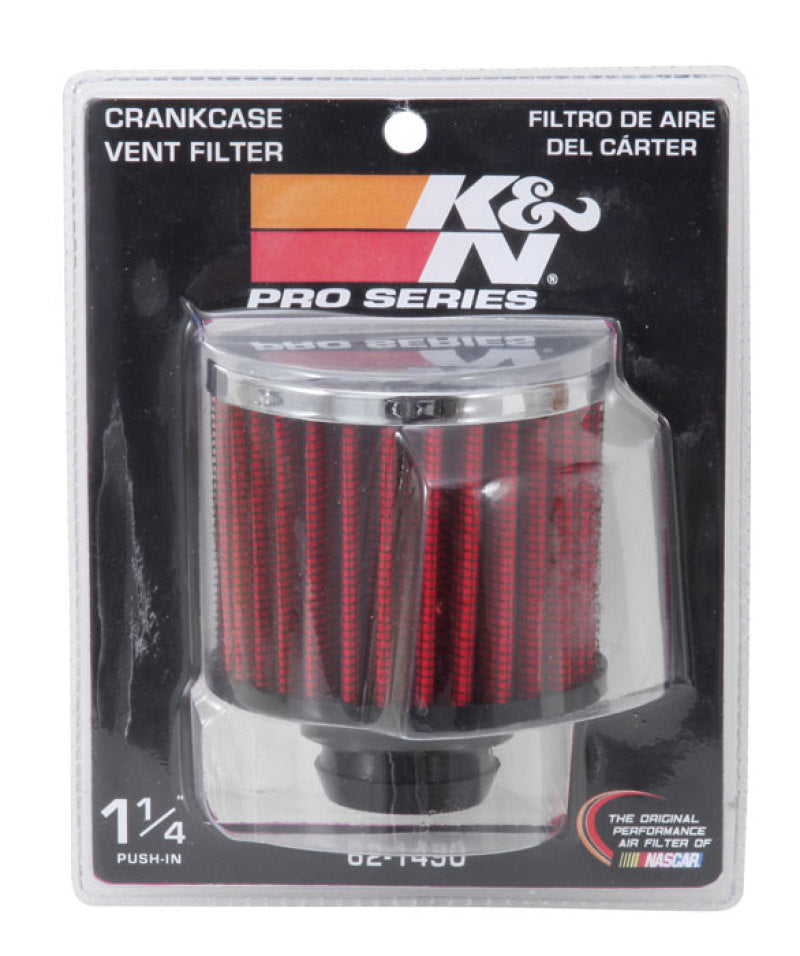 K&N Rubber Base Chrome Top Push-In Crankcase Vent Filter 3in OD x 2-1/2in H.-thumbmail-7