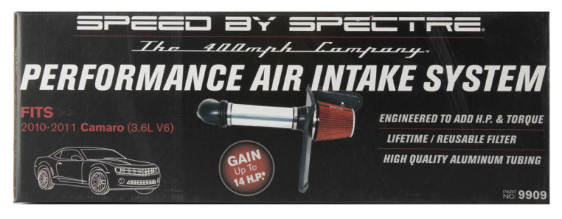 Spectre 10-11 Chevy Camaro V6-3.6L F/I Air Intake Kit - Clear Anodized w/Red Filter-thumbmail-10