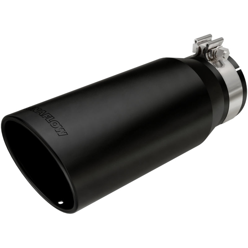 MagnaFlow Tip Stainless Black Coated Single Wall Round Single Outlet 5in Dia 4in Inlet 13in L-thumbmail-3