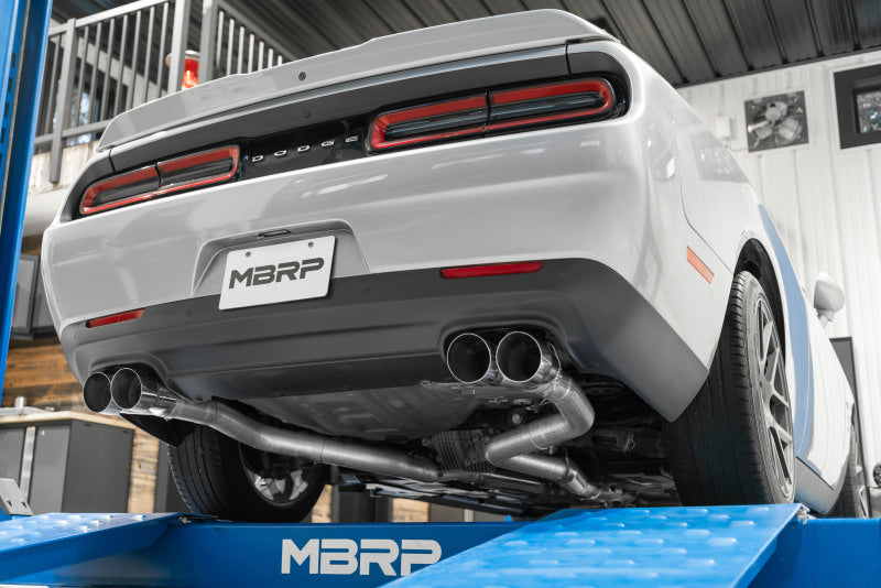 MBRP 15-16 Dodge Challenger RT 5.7L T304 SS 3in Dual Rear Cat-back CF Quad Tips - Street-thumbmail-4