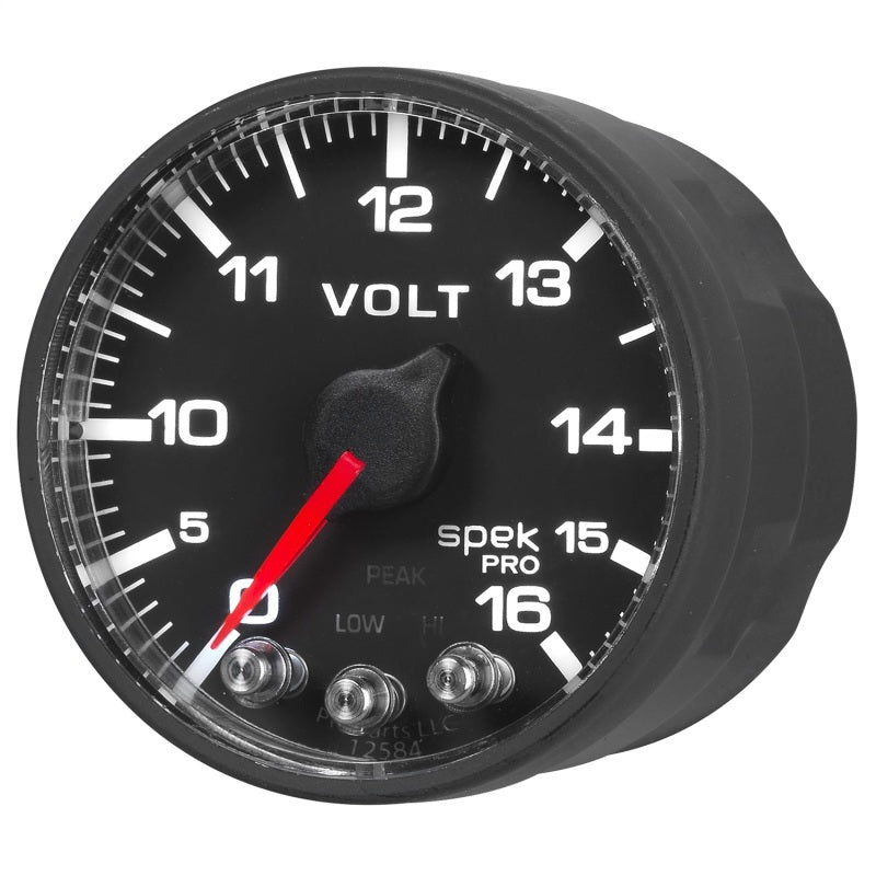 AutoMeter Gauge Voltmeter 2-1/16in. 16V Stepper Motor W/Peak & Warn Blk/Blk Spek-Pro-thumbmail-5