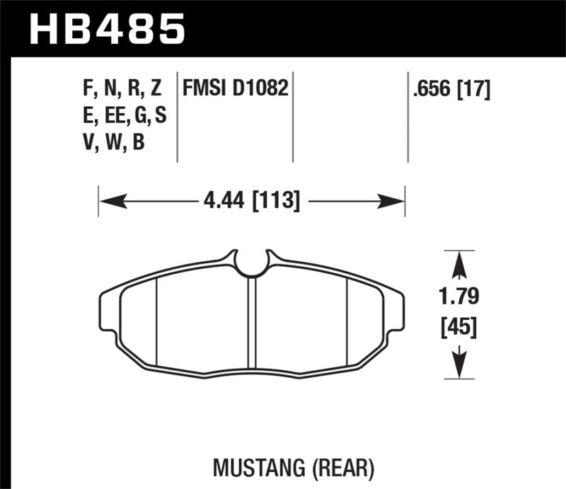 Hawk 2011-2012 Ford Mustang 5.0L Perf. 5.0 (w/Brembo Brakes) High Perf. Street 5.0 Rear Brake Pads-thumbmail-3