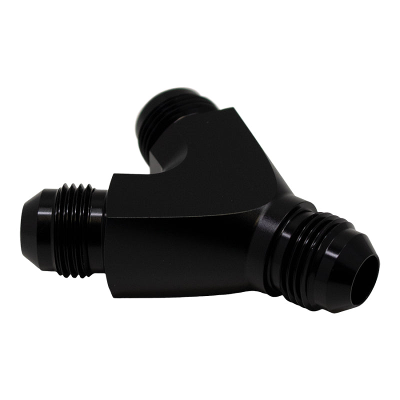 DeatschWerks 8AN Male Flare to 8AN Male Flare to 8AN Male Flare Y Fitting - Anodized Matte Black-thumbmail-1