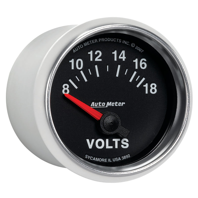 Autometer GS 52mm 8-18 Volts Short Sweep Electronic Voltmeter Gauge-thumbmail-6