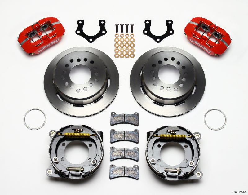 Wilwood Dynapro Low-Profile 11.00in P-Brake Kit - Red Mopar/Dana 2.50in Off w/Snap Ring Brng-thumbmail-1