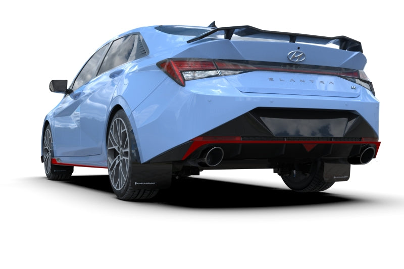 Rally Armor 2022 Hyundai Elantra N & N Line Black Mud Flap w/ Grey Logo-thumbmail-3