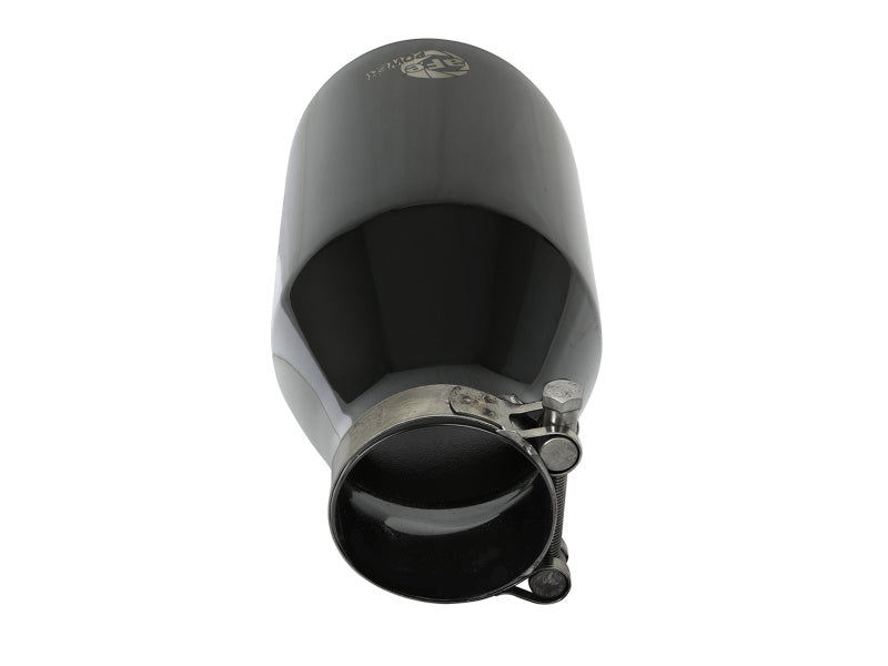 aFe MACH Force-Xp 409 SS Clamp-On Exhaust Tip 2.5in. Inlet / 4.5in. Outlet / 9in. L - Black-thumbmail-5