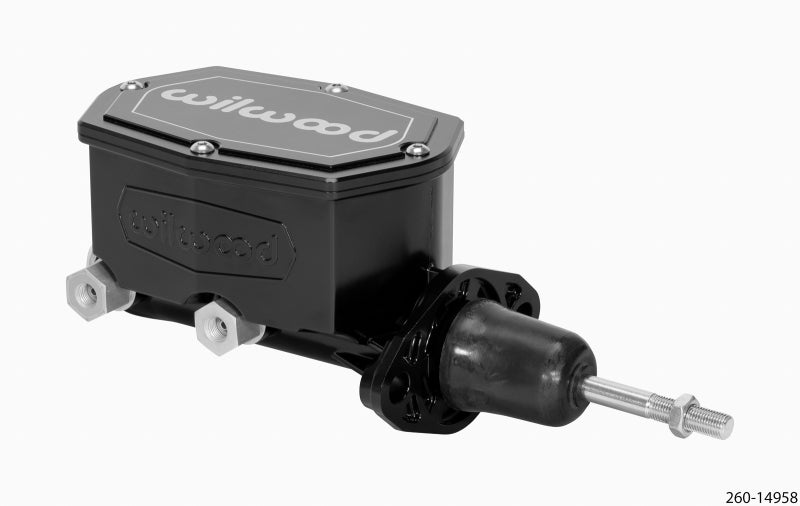 Wilwood Compact Tandem Master Cylinder - 15/16in Bore - w/Pushrod (Black)-thumbmail-2