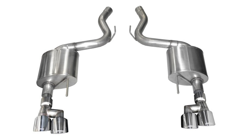 Corsa 18-19 Ford Mustang 5.0L 3in Touring Axle-Back Dual Rear Exit 4in Polished Pro-Series Tips-thumbmail-1