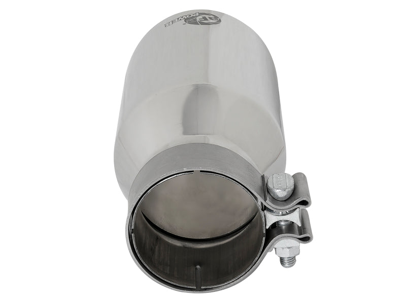aFe MACH Force-Xp Univ 304 SS Double-Wall Clamp-On Exhaust Tip - Polished - 3in Inlet - 4.5in Outlet-thumbmail-7