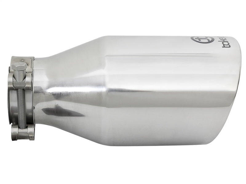 aFe Takeda 304 Stainless Steel Clamp-On Exhaust Tip 2.5in. Inlet / 4.5in. Outlet / 9in. L - Polished-thumbmail-6