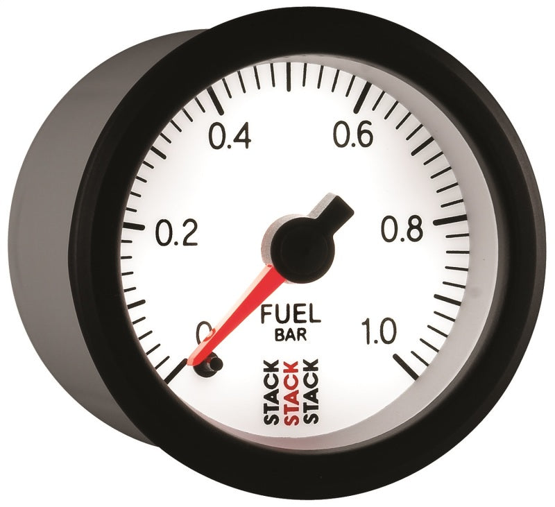 Autometer Stack 52mm 0-1 Bar M10 Male Pro Stepper Motor Fuel Pressure Gauge - White-thumbmail-3