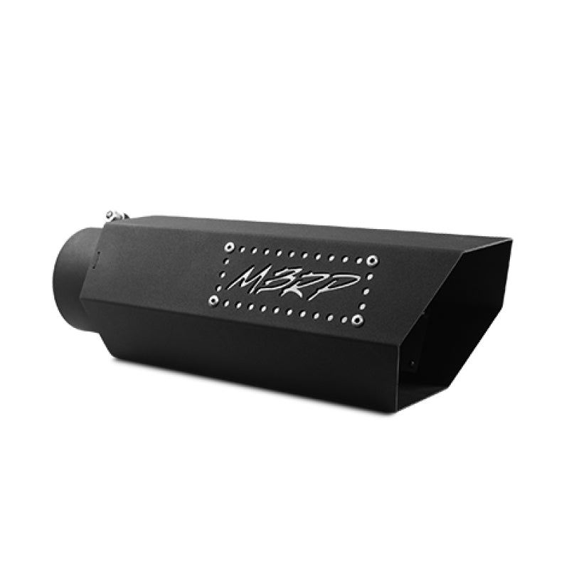MBRP Universal Hex Tip 4in Inlet 16in Length w/ Logo - Black Coated-thumbmail-2