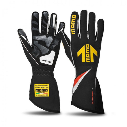 Momo Corsa R Gloves Size 9 (FIA 8856-2000)-Black