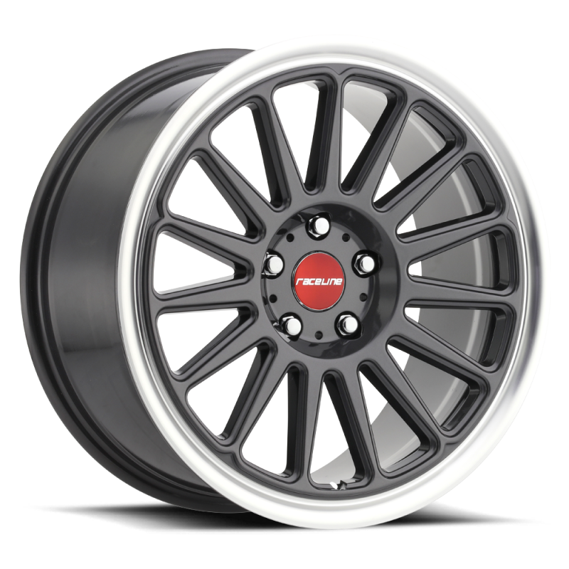 Raceline 315G Grip 17x8in / 5x114.3 BP / 40mm Offset / 72.6mm Bore - Gunmetal & Machined Wheel-thumbmail-1
