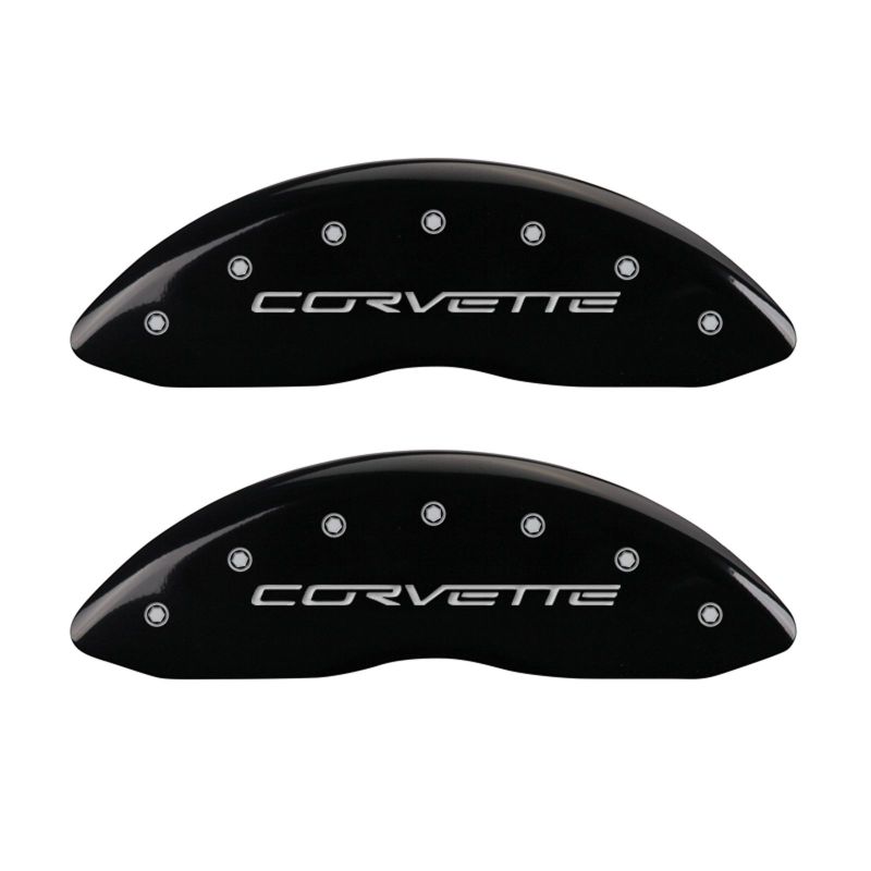 MGP 4 Caliper Covers Engraved Front & Rear C6/Corvette Black finish silver ch-thumbmail-2