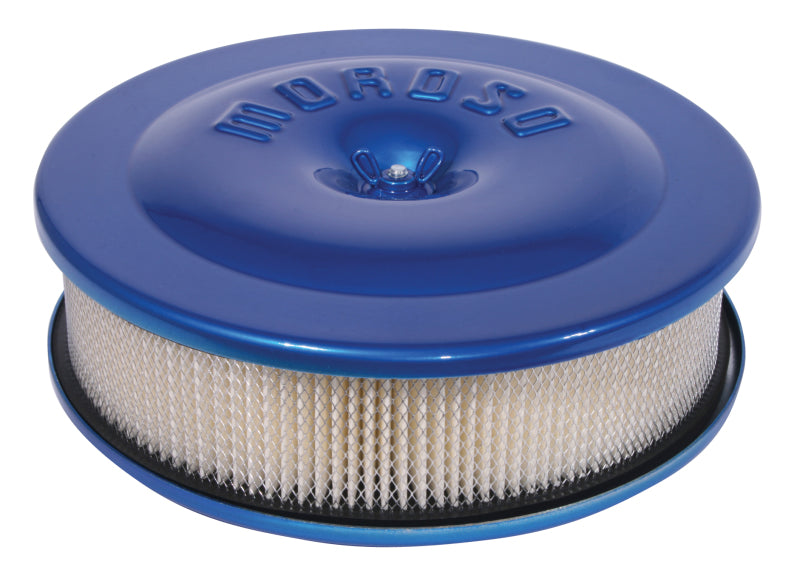 Moroso Race/Street Air Cleaner - 8-1/2in x 2-3/8in Filter - Aluminum - Blue Powder Coat-thumbmail-1