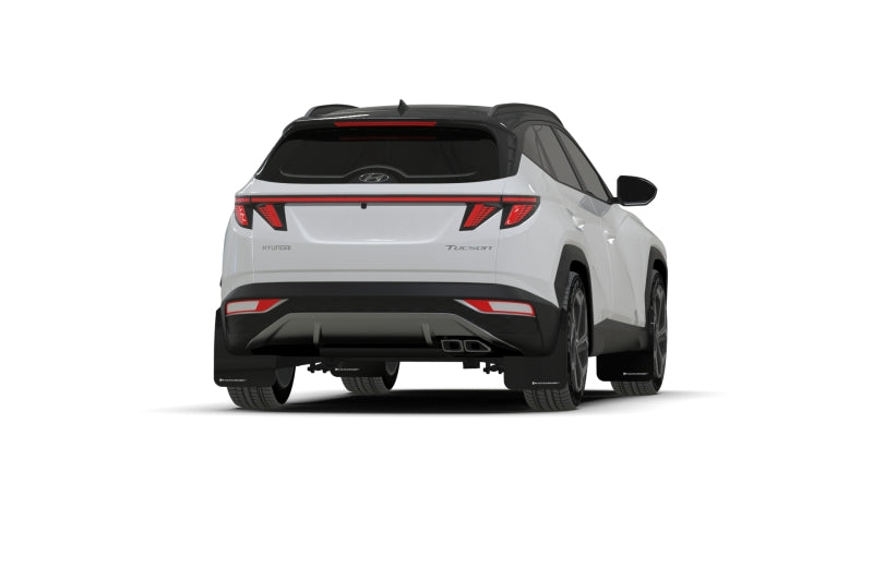 Rally Armor 2022 Hyundai Tucson Black UR Mud Flap w/ White Logo-thumbmail-4