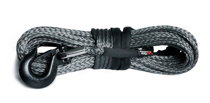 Rugged Ridge Synthetic Winch Line Dark Gray 7/16in x 90 Ft-thumbmail-2