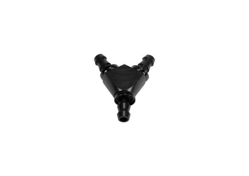 Fleece Performance Universal 3/8in Aluminum Y Barbed Fitting (For -6 Pushlock Hose) - Black Anodized-thumbmail-3