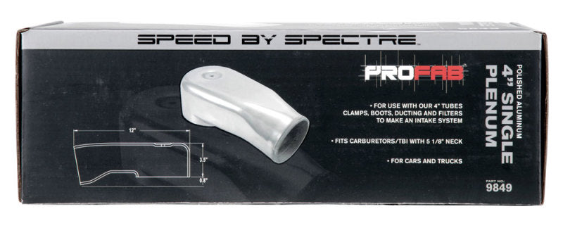 Spectre Plenum 4in. OD x 9in. (Air Cleaner to Stud Inlet) - Single-thumbmail-14