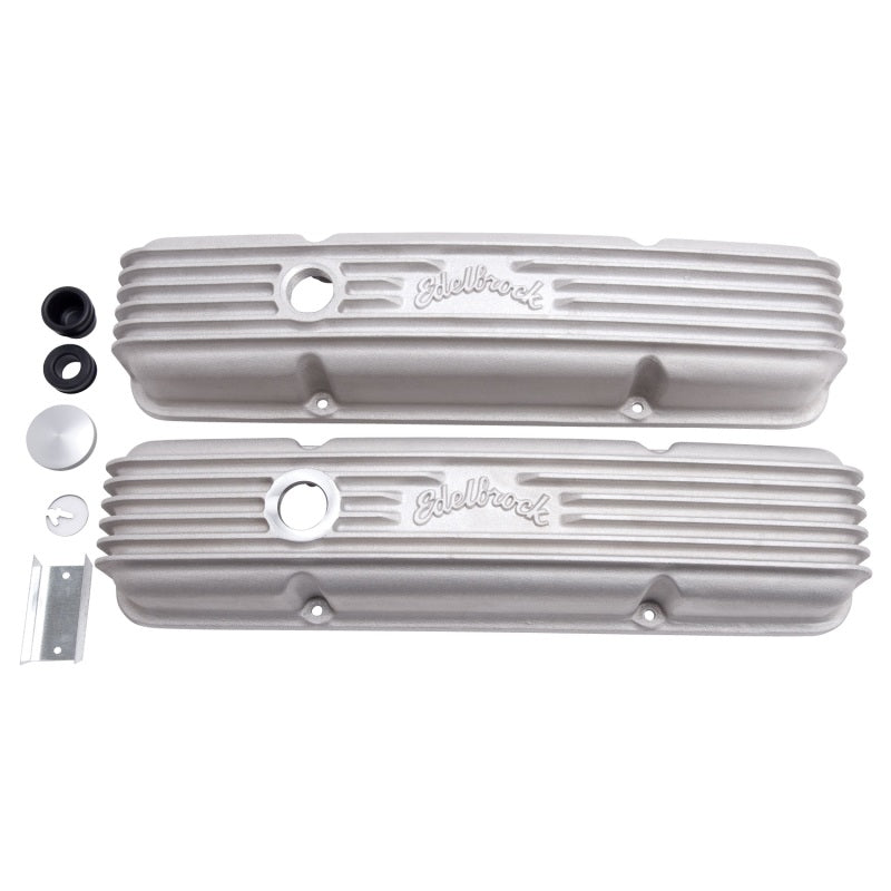 Edelbrock Valve Cover Classic Series Chevrolet 1959-1986 262-400 CI V8 w/ Oil Fill Hole Satin-thumbmail-3