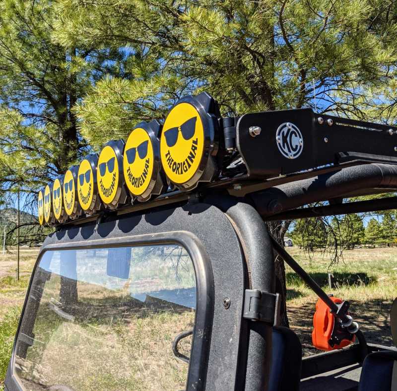 KC HiLiTES 6in. Hard Cover for Gravity Pro6 LED Lights (Single) - Smiley Face- Yellow/Black KC Logo-thumbmail-6