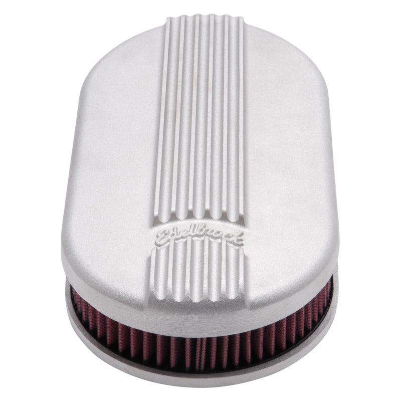 Edelbrock Air Cleaner Classic Series Oval Aluminum Top Cloth Element 17 5In X 9 35In X 3 9In Satin-thumbmail-7