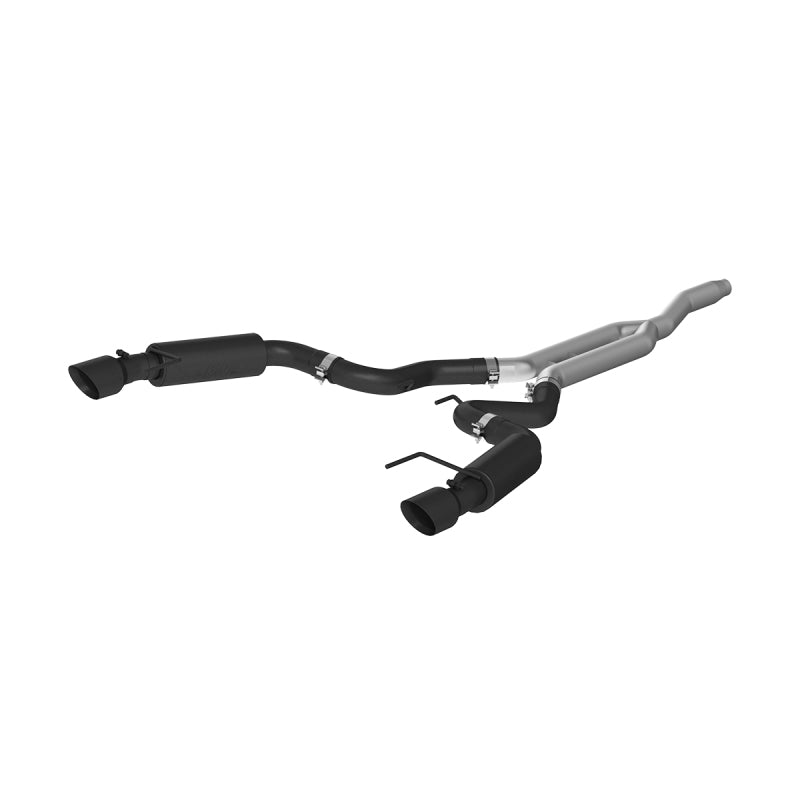 MBRP 15-19 Ford Mustang EcoBoost 2.3L Black 3in Cat Back Dual Split Rear Exit (Race Version)-thumbmail-2