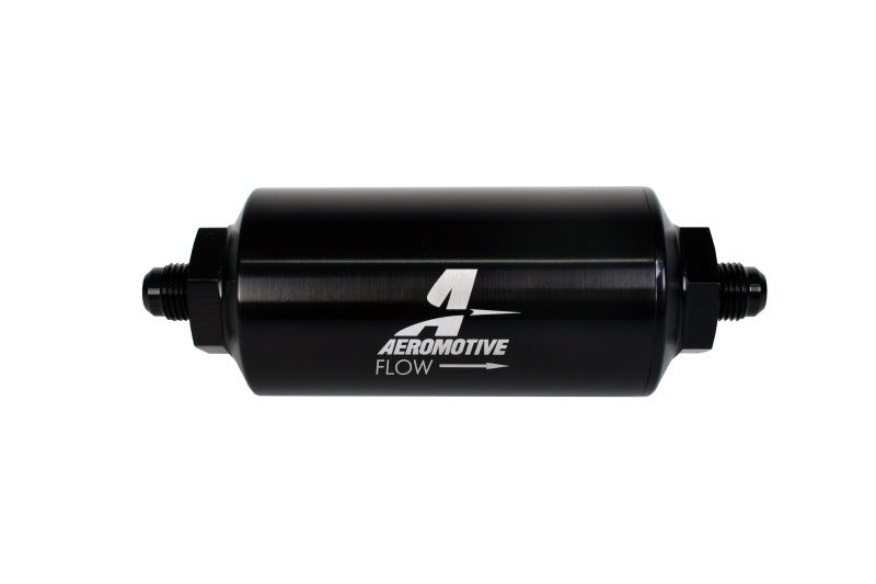 Aeromotive In-Line Filter - (AN-6 Male) 40 Micron Stainless Mesh Element Bright Dip Black Finish-thumbmail-3