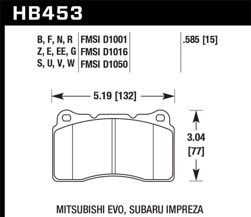 Hawk 04-15 Subaru WRX STI / 07-13 Ford Mustang Shelby GT500 Blue 42 Front Brake Pads-thumbmail-2