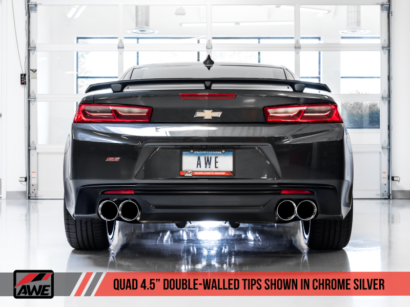 AWE Tuning 16-19 Chevrolet Camaro SS Axle-back Exhaust - Touring Edition (Quad Chrome Silver Tips)-thumbmail-3