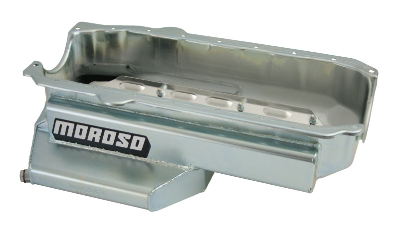 Moroso Pre-85 Chevrolet Small Block (w/Passenger Side Dipstick) Wet Sump 6qt 6.5in Steel Oil Pan-thumbmail-1