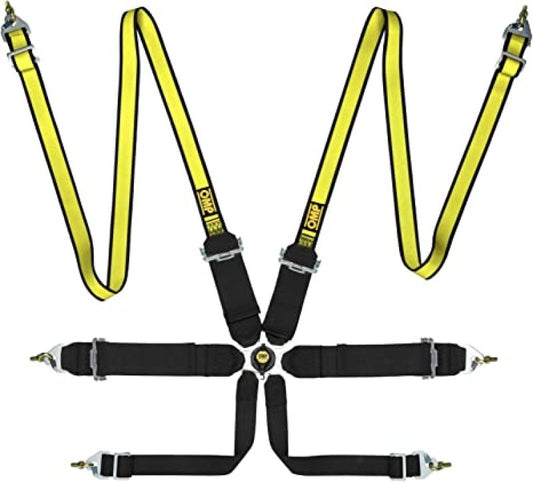 OMP First 3/2 Racing Harness Black Yellow