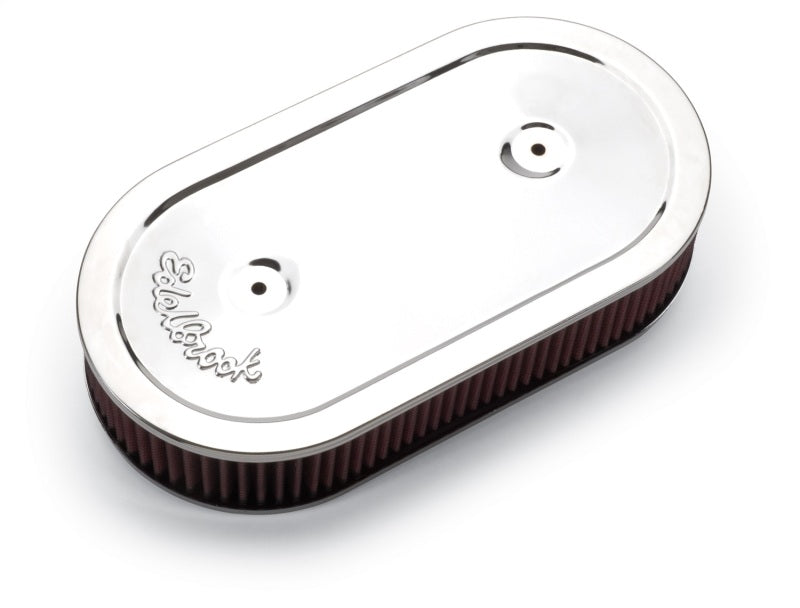 Edelbrock Air Cleaner Pro-Flo Series Oval Steel Top Cloth Element 13 5In X 7In X 3 5In Chrome-thumbmail-3