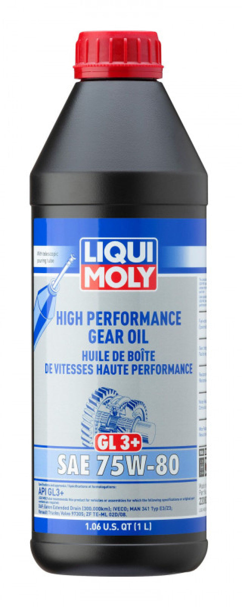 LIQUI MOLY 1L High Performance Gear Oil (GL3+) SAE 75W80-thumbmail-2