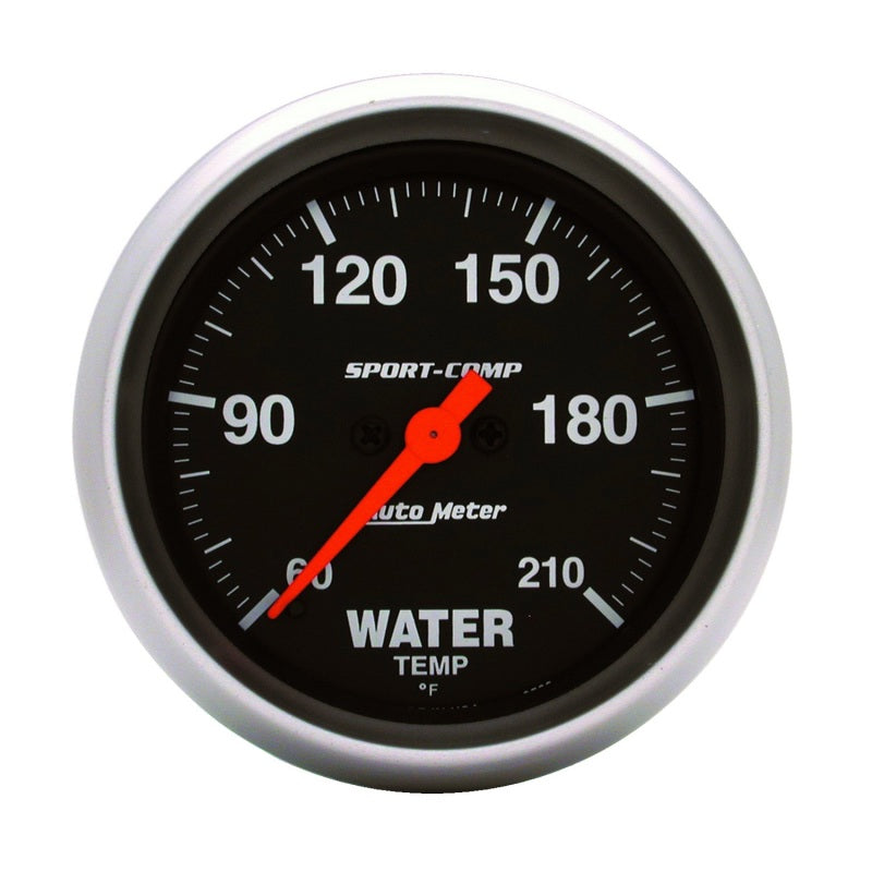 Autometer Sport-Comp 2-5/8in Water Temperature 60-210 Degrees F Stepper Motor Gauge-thumbmail-1