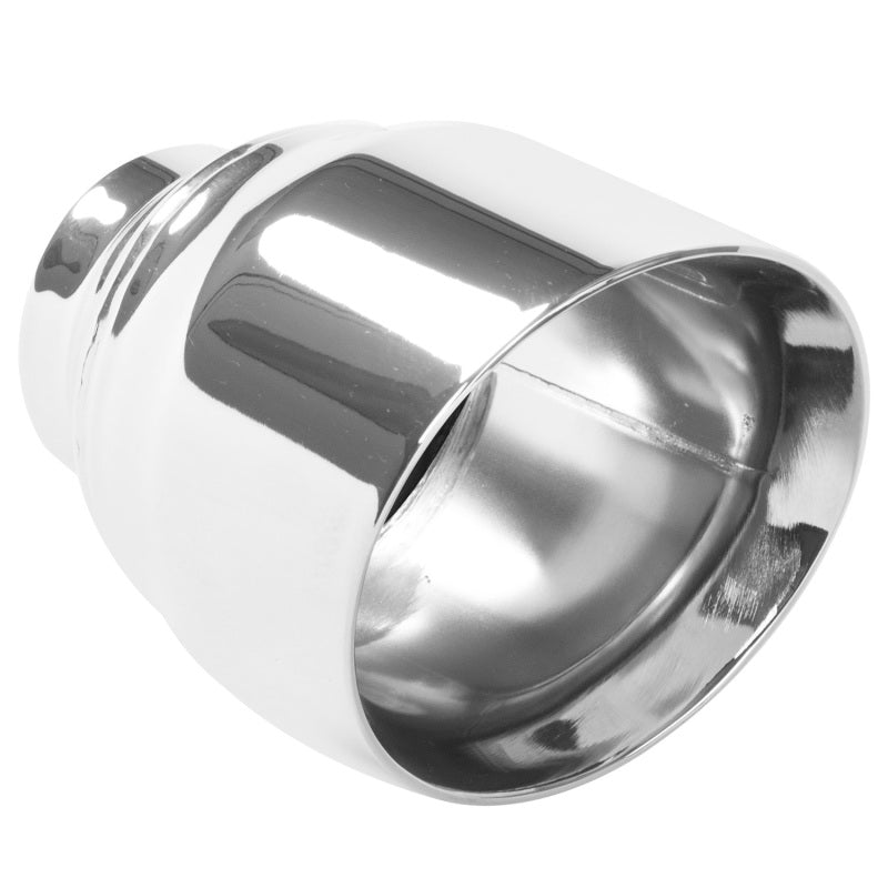 MagnaFlow Tip Stainless Double Wall Round Single Outlet Polished 4.5in DIA 2.5in Inlet 5.75in Length-thumbmail-2