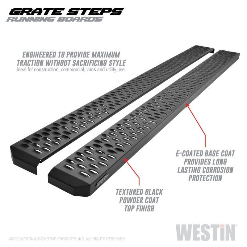 Westin Grate Steps Running Boards 79 in - Textured Black-thumbmail-1