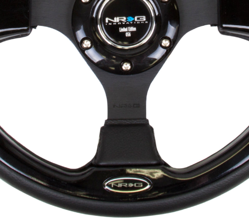 NRG Reinforced Steering Wheel (320mm) Blk w/Gloss Black Trim-thumbmail-5