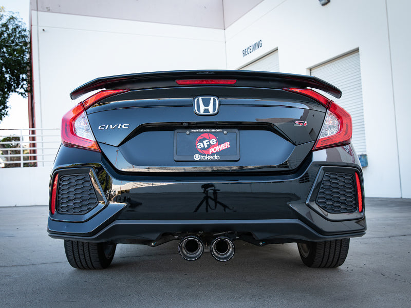 aFe Takeda 2.5in 304SS Cat-Back Exhaust System w/ Carbon Tips 17-20 Honda Civic Si Sedan I4 1.5L-thumbmail-4